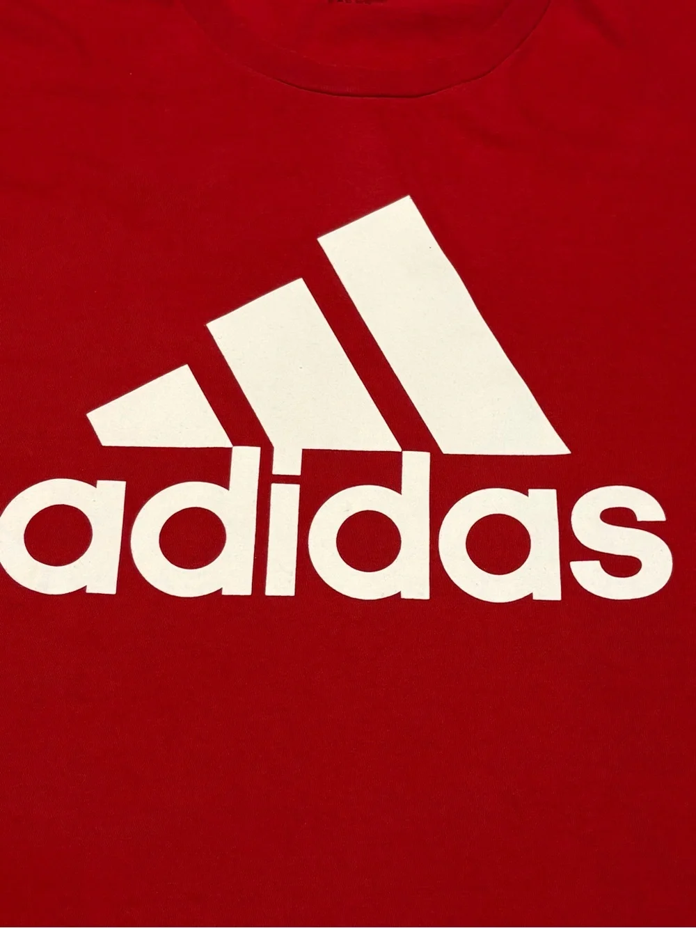 adidas Red Short Sleeve Tee with White Logo 3XL